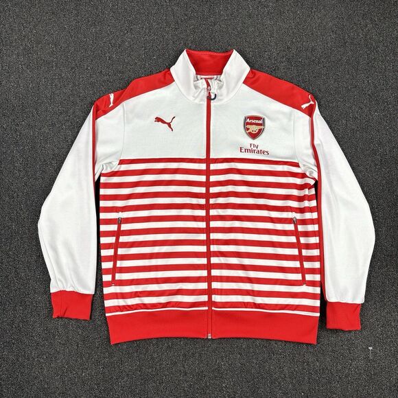 Puma Other - Puma Arsenal Track Jacket Men Red White Fly Emirates Soccer 2014-2015 Size Large